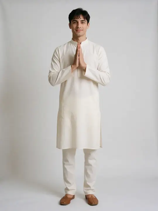 Ansh in the pose Hands folded