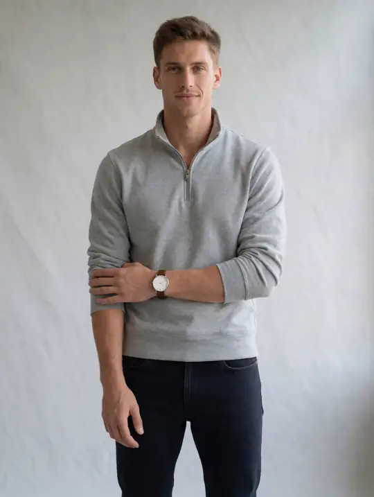 Ethan, an A Pose Studio AI model: American, late 20s, tall