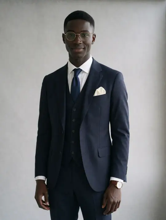 Malik, an A Pose Studio AI model: Black, mid 20s, tall lean