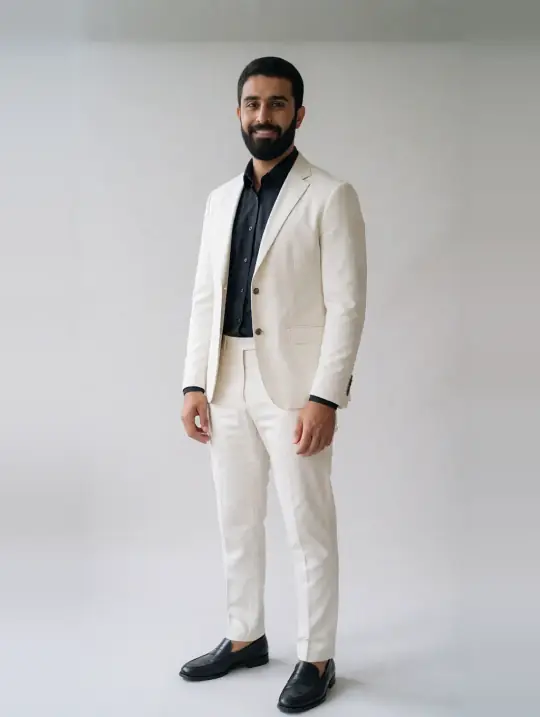 Omar, an A Pose Studio AI model: Lebanese, early 30s, full beard