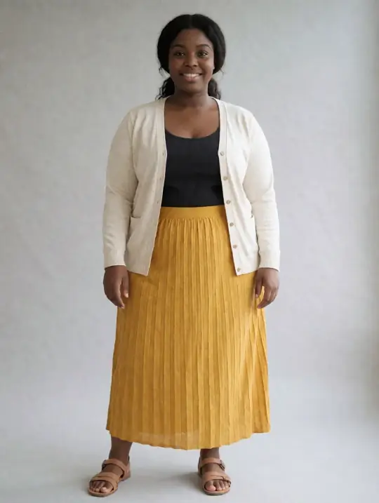 Shanice, an A Pose Studio AI model: Black Caribbean, mid 30s, plus size