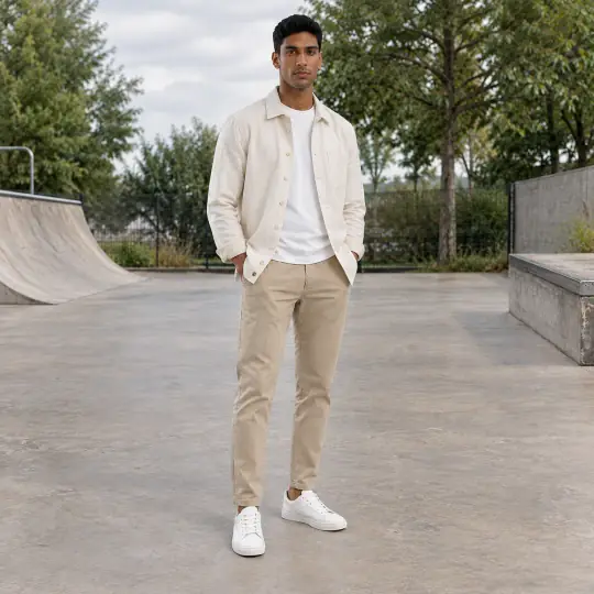 Rehan, an A Pose Studio model, wearing or holding the shoes in the Skate Park scene